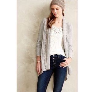 Anthropologie Gray Open-Front Cardigan